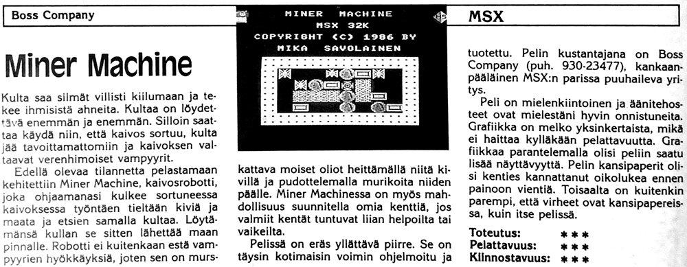 Miner Machine